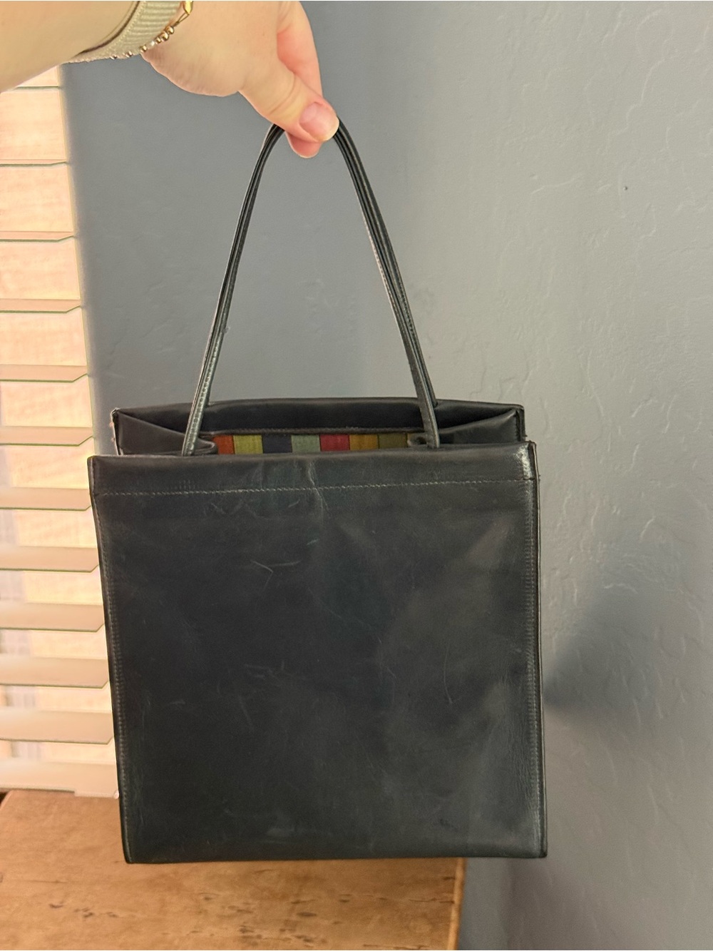 Rare Vintage Coach Bonnie Cashin Dinky Shopping Bag - Navy tote - Picture 4 of 16